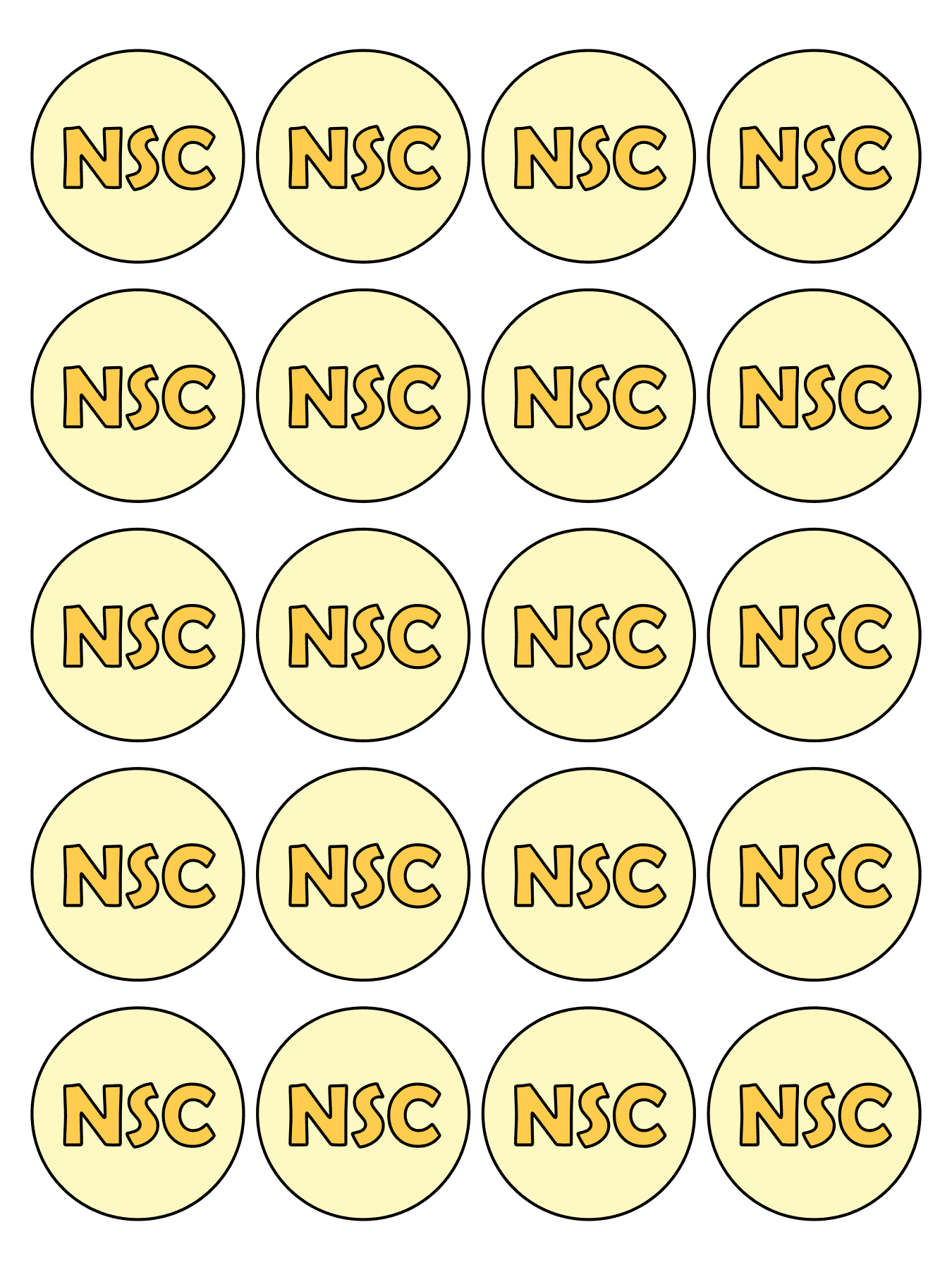 Circle label sheet example