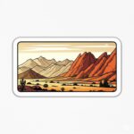 Rectangle sticker desert mountains