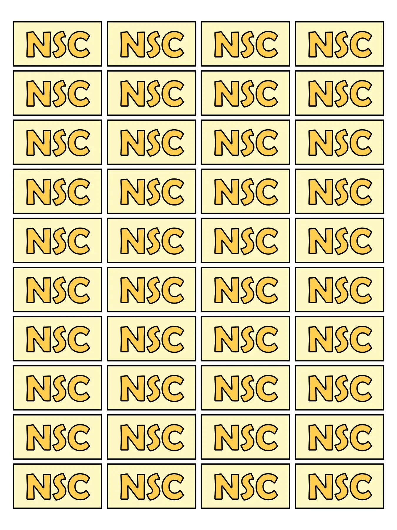 Rectangle label sheet example